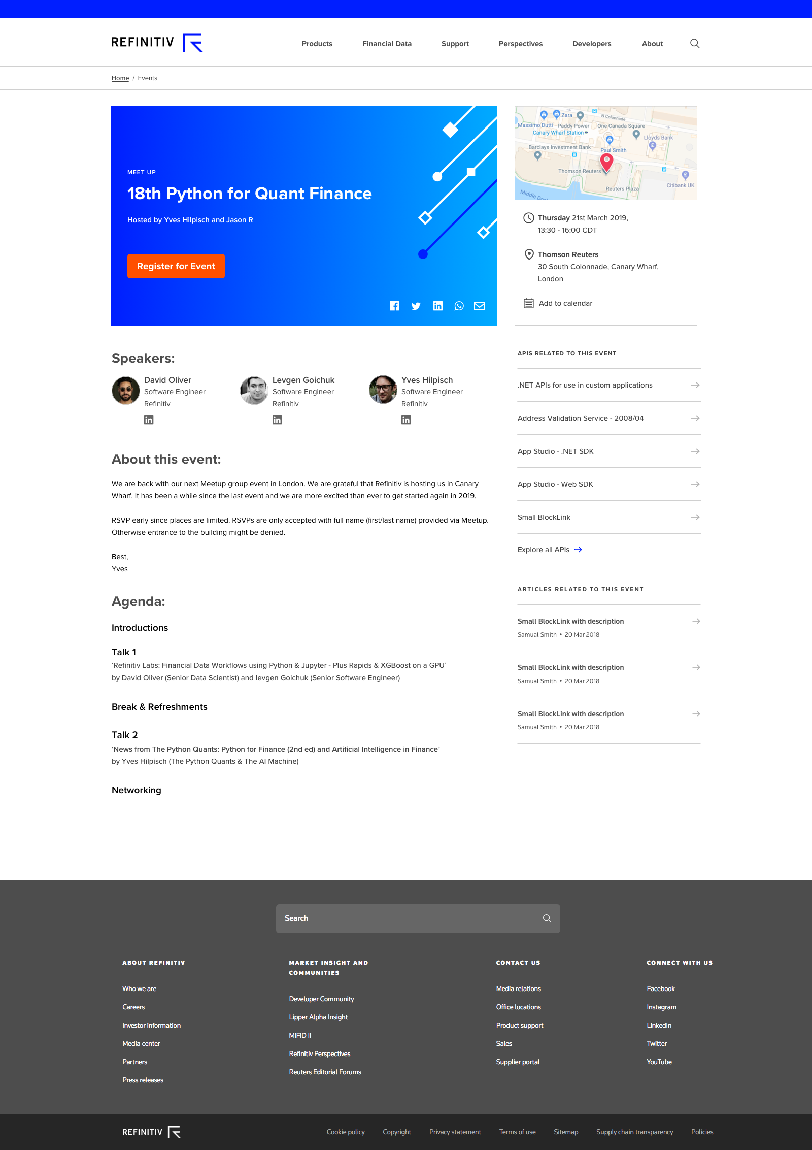 Events page